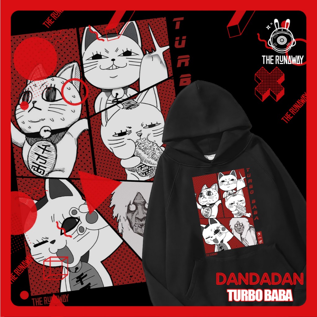 Áo Hoodie Dandadan : Turbo Baba Collage Nỉ Premium cotton cho Nam / Nữ by The Runaway