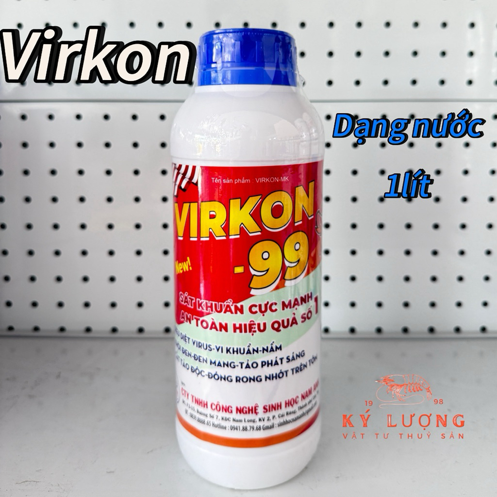 Virkon(Dạng nước)_ Sát trùng mạnh, diệt vi khuẩn, nấm, an toàn cho hệ sinh thái ao nuôi_ Chai 1lít