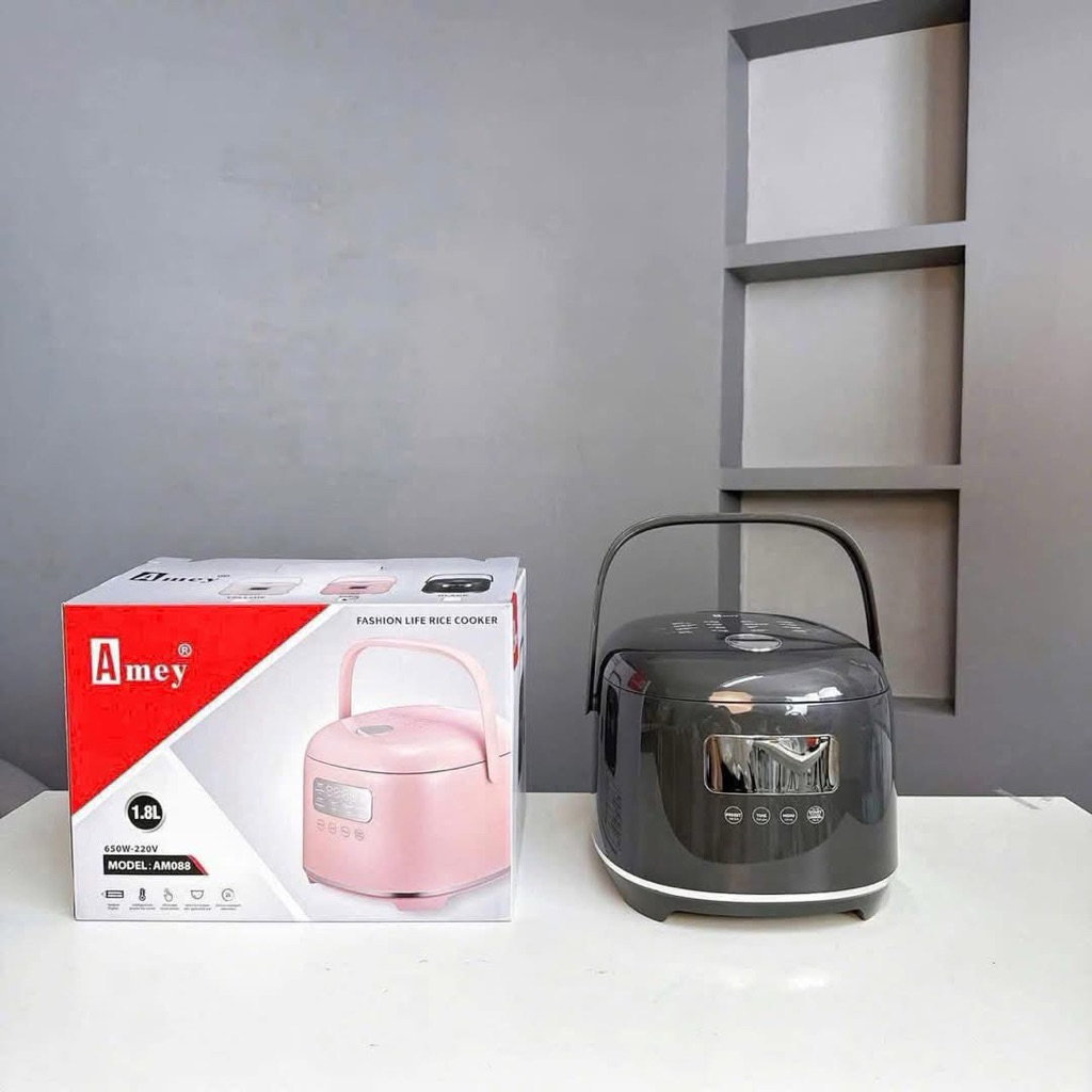 Nồi Cơm Điện Amey AM088 Lòng Nồi 3 Lớp Chống Dính, Dung Tích 1,8 Lít,Công Suất 650W