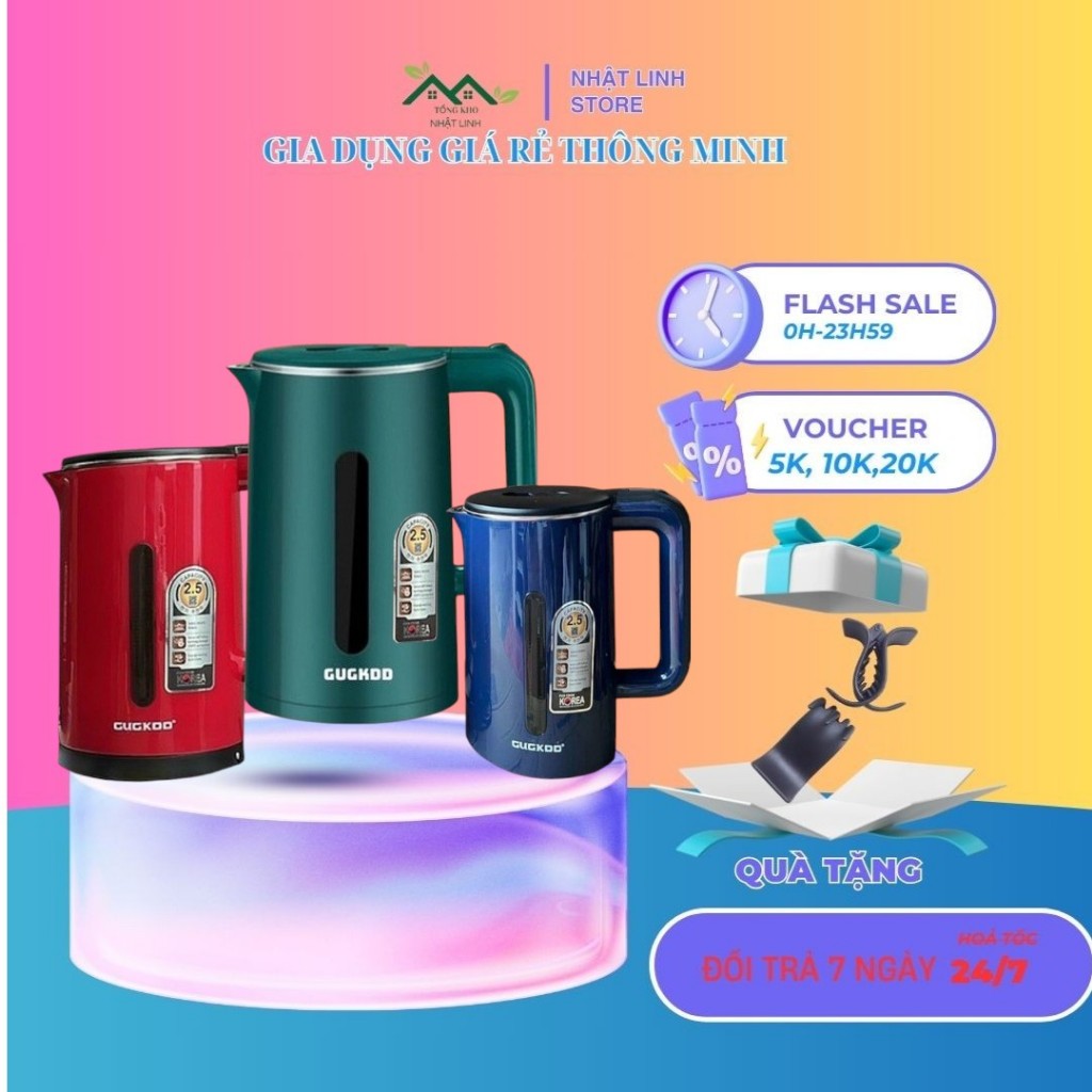 Ấm Siêu Tốc Đun Nước Cuc koo ST19 Dung Tích 2.5l Công Suất 1500w Bình Siêu Tốc 2 Lớp Cách Nhiệt Tự