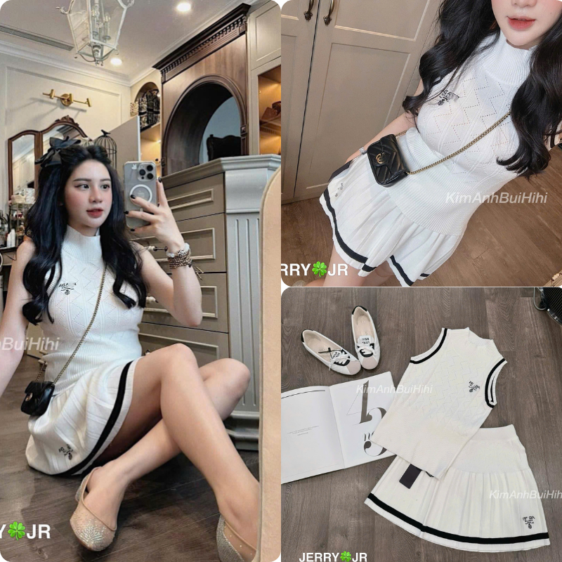 Set Váy Len Nữ MTG P Hot Mềm Mịn Quảng Châu Cao Cấp