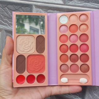   HCM  Bảng Phấn Mắt Trang Điểm Dạng Bóp Sweet ANYLADY PEACH Kèm Cọ 26 Ô 