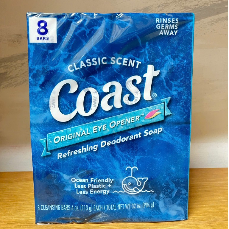 Lốc 8 Cục Xà Phòng Coast Mỹ Classic Scent Pacific Ocean 113g