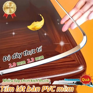  Khăn trải bàn bằng nhựa PVC dẻo không 2mm thấm nước trong suốt Chống dầu Lót Bàn Tấm Chống Trơn Trượt Chống ThấmMiếng 