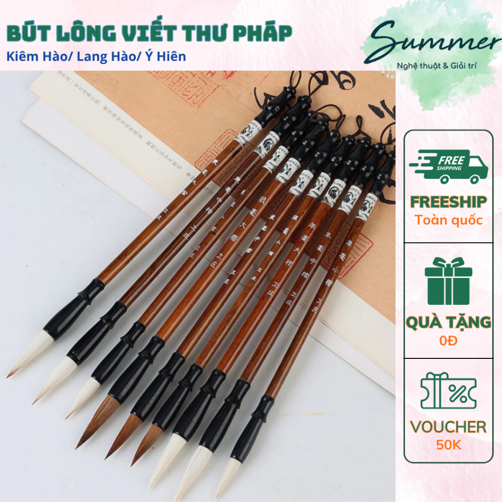 Bút Lông Viết Thư Pháp Cọ Thủy Mặc Giá Rẻ Kiêm Hào Lang Hào Tiểu Trung Đại Luyện Tập – Họa cụ Summer