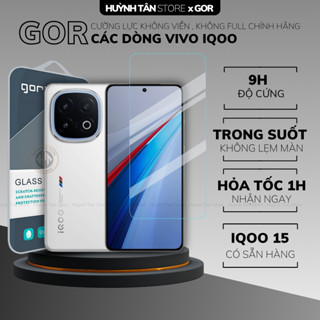  Kính cường lực trong suốt VIVO iQOO 15 13 Neo 11 10 Z10 turbo+ Z9 Turbo Pro plus KHÔNG VIỀN chống bám vân tay GOR 