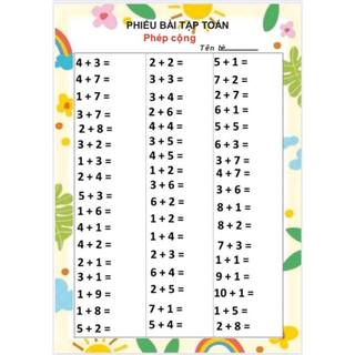 RÈN LUYỆN TƯ DUY, IN MÀU (bộ tài liệu Montessori) làm quen với phép tính