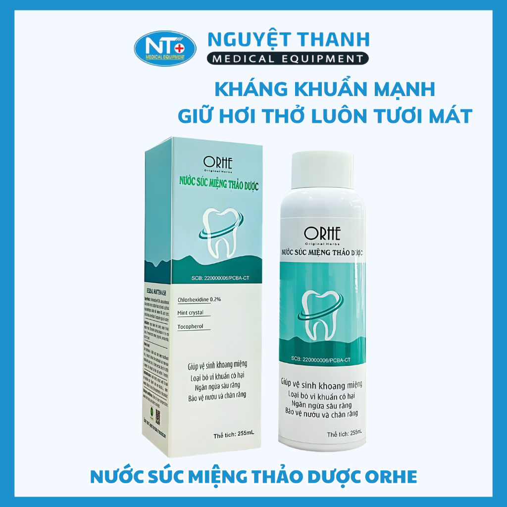 Nước súc miệng ORHE Chlorhexidine 0.2% Sát khuẩn, ngừa viêm nướu