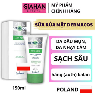   Auth Nội Địa  Sữa Rửa Mặt Dermacos Dành Cho Da Dầu mụn Da hỗn hợp Sạch Sâu ngăn Ngừa Mụn 150ml 