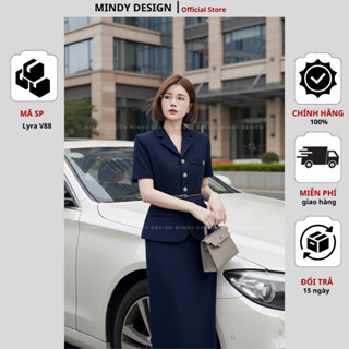  Lyra - Set váy nữ áo vest chân váy bút chì thiết kế công sở cao cấp MindyDesign 