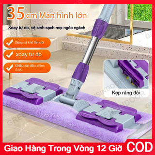  Chổi lau kẹp khăn đa năng thế hệ mới. Chổi lau sàn lau tường trần nhà kẹp khăn   tặng kèm 2 khăn  