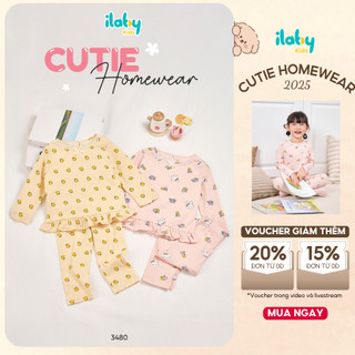 Bộ dài tay bé gái ILABY thiết kế áo dài tay phối bèo nhẹ họa tiết dễ thương chất liệu thun cotton cao cấp  3480  