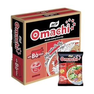  Mì Omachi Xốt Bò Hầm Masan – Thùng 30 Gói x 80g | Mì Khoai Tây Dai Ngon Đậm Đà Bò Hầm 