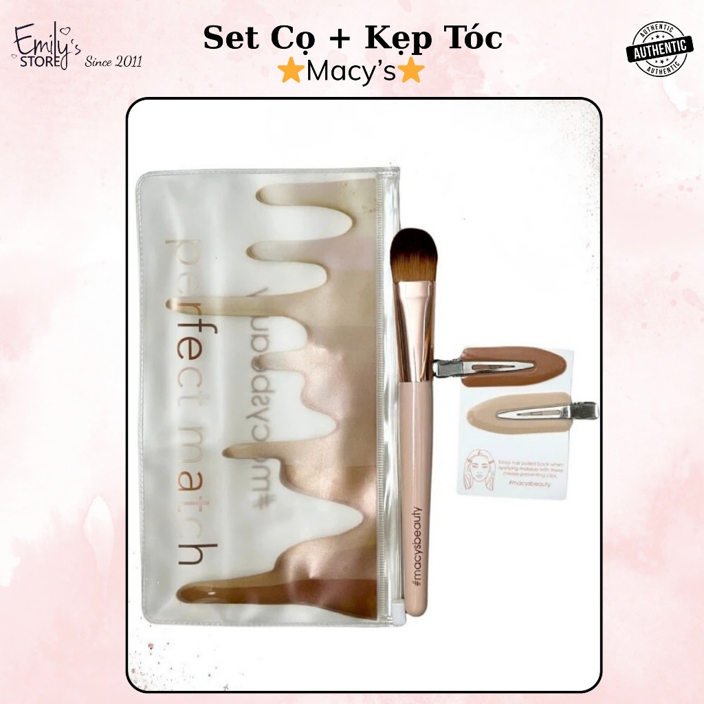 Set Cọ Và Kẹp Tóc Macy's Gift Perfect Match Kèm Túi Đựng
