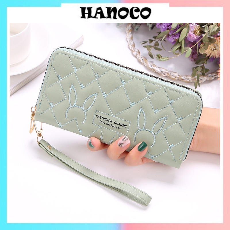 Ví dài cầm tay nữ 1 ngăn đựng tiền Cao Cấp Phong Cách Hàn Quốc HANOCO 2025