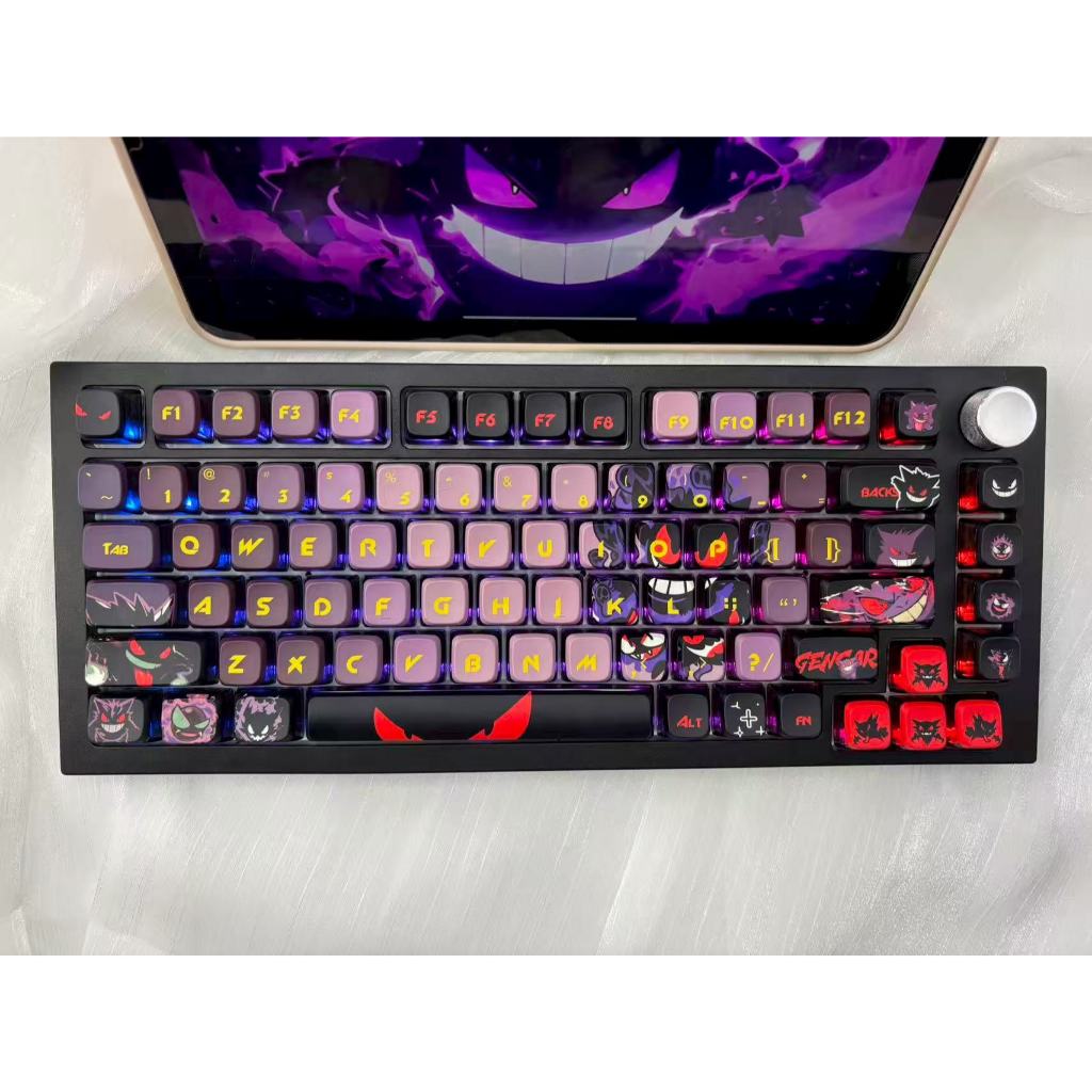 Bộ keycap Pokemon Gengar Xuyên Led 4 bên - Profile OEM -  Keycap Pudding V2