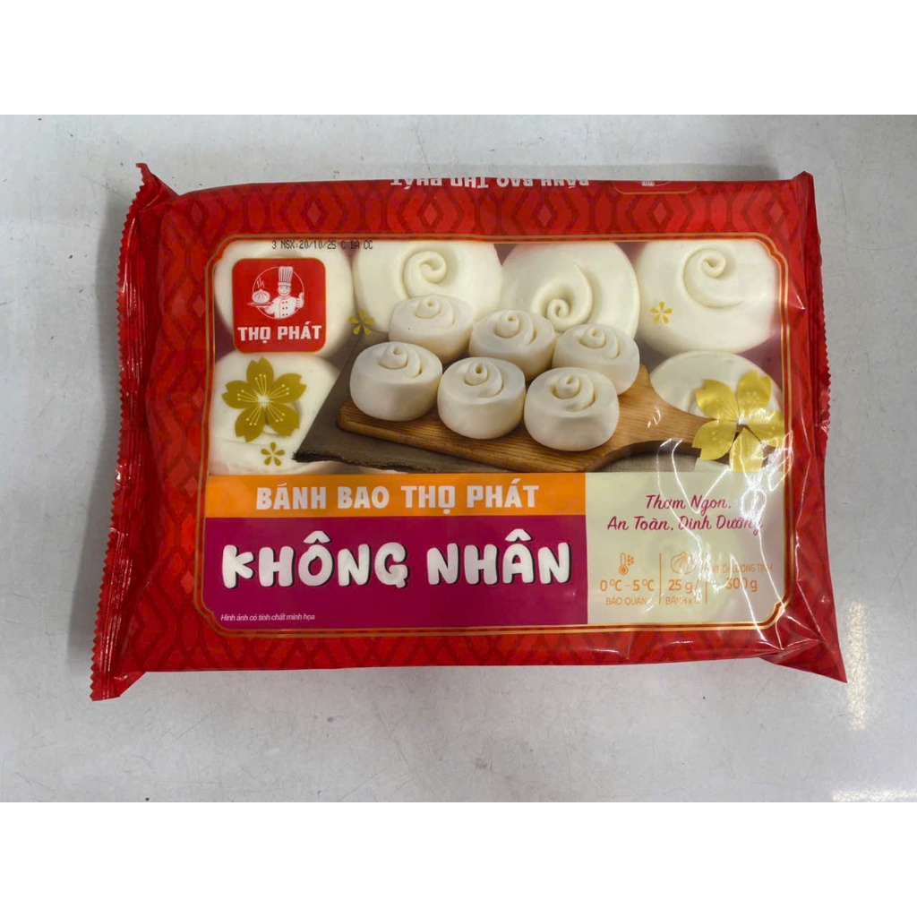 [Hoả tốc] Gói bánh bao THỌ PHÁT không nhân hoa hồng (12 cái)