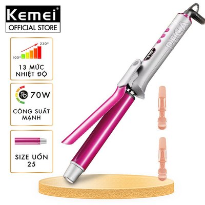 Máy uốn tóc Kemei KM-2303 size 25 điều chỉnh nhiều mức nhiệt độ phù hợp với mọi loại tóc - Chính hãng