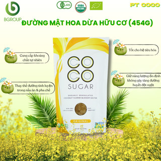 Đường mật hoa dừa hữu cơ PT Coco Sugar 454g - 100% mật hoa dừa, Chứng nhận EU Organic, USDA