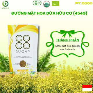 Đường mật hoa dừa hữu cơ PT Coco Sugar 454g - 100% mật hoa dừa, Chứng nhận EU Organic, USDA