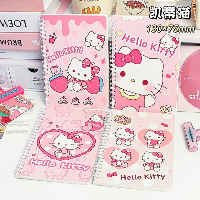 Combo 4 quyển vở lò xo A5 Hello Kitty 100 trang - 50 tờ giấy kẻ ngang dễ thương