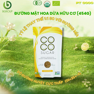 Đường mật hoa dừa hữu cơ PT Coco Sugar 454g - 100% mật hoa dừa, Chứng nhận EU Organic, USDA