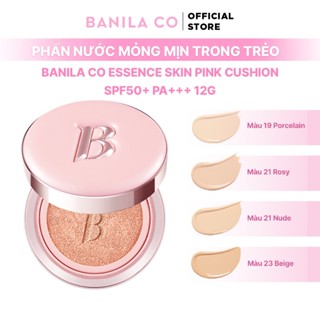   LIVE  Phấn Nước Mỏng Mịn Trong Trẻo  Banila Co Essence Skin Pink Cushion SPF50+ Pa+++ Cho Lớp Nền Căng Bóng 12G 