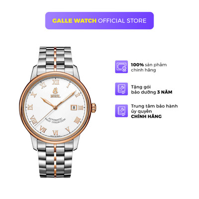 Đồng hồ cơ nam Ernest Borel GBR5680N-432 kính Sapphire dây thép đeo tay cao cấp chính hãng