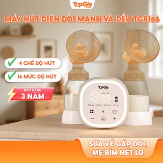  Máy hút sữa điện đôi TopGiaKids TG8166 lực hút MẠNH và ĐỀU 4 chế độ: massage hút sữa kích sữa mô phỏng và 16 cấp độ 
