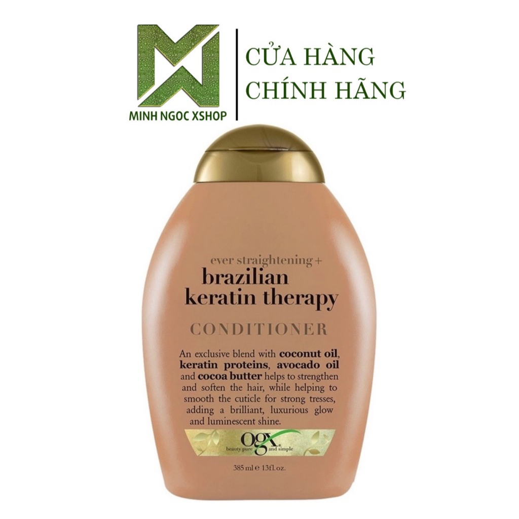 Dầu Xả OGX Brazilian Keratin Therapy giúp tóc suôn mượt, bóng khỏe 385ML Chính hãng