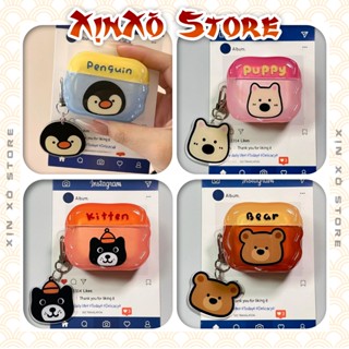  Vỏ ốp Airpod Case Airpods 2 3 4 Pro 2 Pro 3 Chim cánh cụt Penguin kèm móc khóa cao cấp  XỊN XÒ Store 