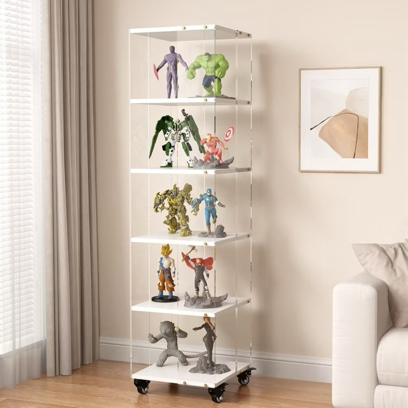 KỆ MICA TRONG SUỐT XOAY 360 ĐỘ CÓ BÁNH XE DI CHUYỂN TIỆN LỢI, KỆ TRƯNG BÀY, KỆ ĐỂ SÁCH ĐẸP VÀ SANG T
