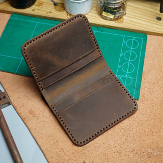  Ví đứng nam mini nhỏ gọn da bò sáp nâu - thương hiệu Ví Da SAGO -  SG05  