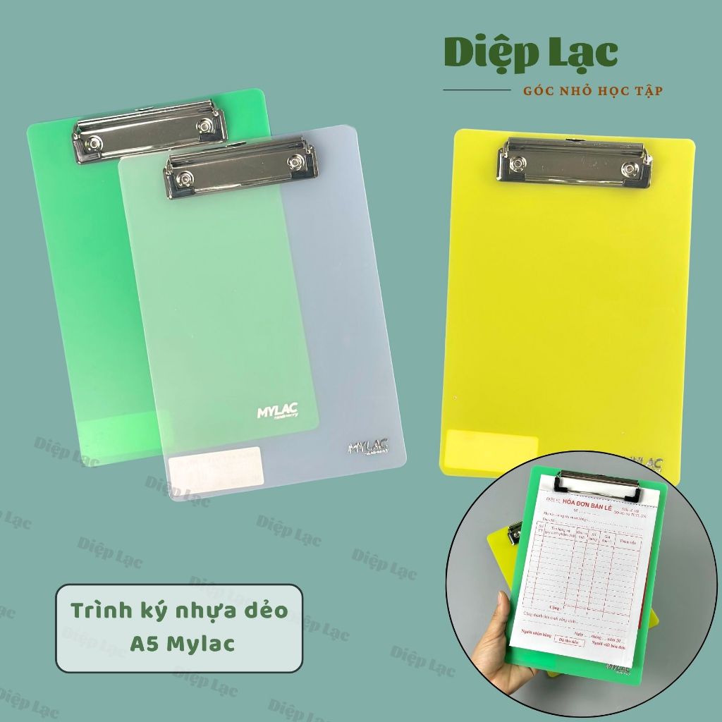 (5c) Trình ký A5 (14.8 x 21cm) Mylac dành cho văn phòng - Kẹp tài liệu, Bill,...- vpp diệp lạc