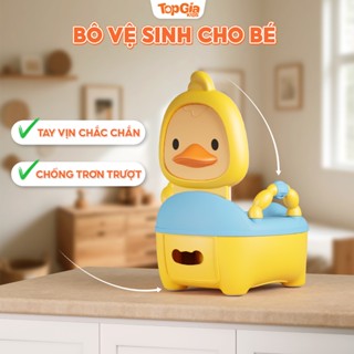  Bô Vệ Sinh Cho Bé Hình Vịt Vàng Topgiakids Tựa Lưng Chắc Chắn Nhựa PP Cao Cấp Chống Trơn Trượt Bé 
