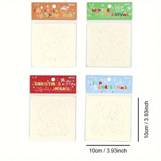 Bộ 6 khuôn rỗng mẫu vẽ tranh tô màu trang trí Noel, giáng sinh kích thước 10 x 10cm