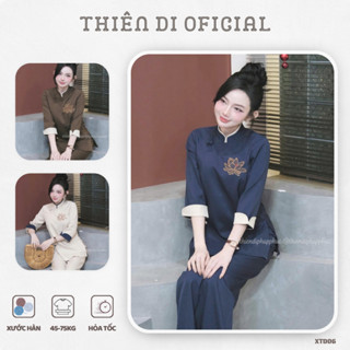  Đồ lam nữ lễ chùa kiểu mới Thiên Di - Bộ pháp phục quần áo đi chùa trẻ trung cho phật tử D06 
