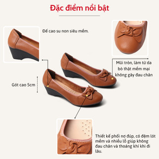 Giày Búp Bê Nữ Đế Xuồng 5cm Da Thật Pixie X461