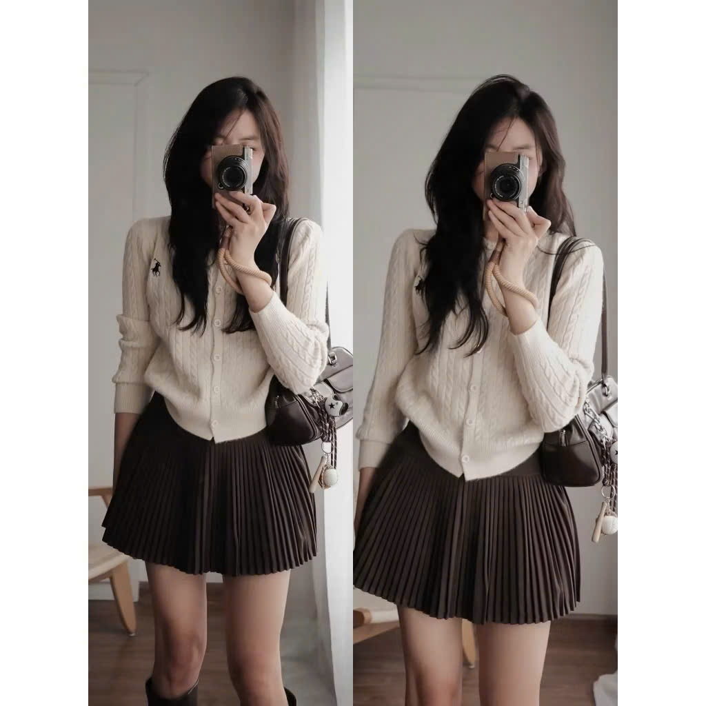 Chân váy dạ xếp ly có lớp lót bên trong - 29feb.closet - CV73 | BigBuy360 - bigbuy360.vn