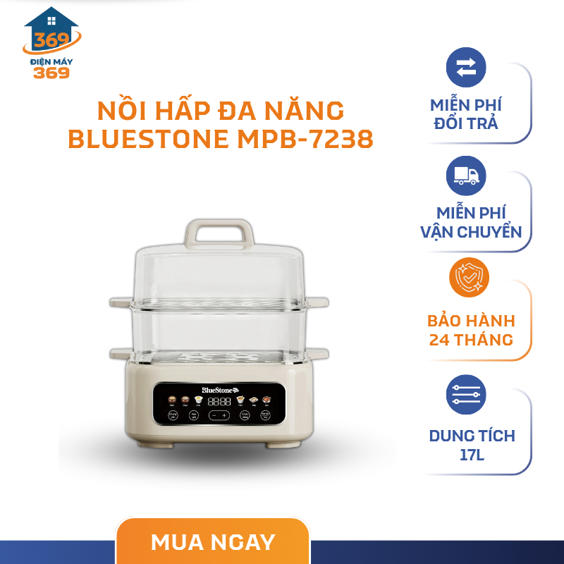 Nồi Hấp Đa Năng BlueStone MPB-7238, Dung Tích 17L, Công Suất 1300W - SMC