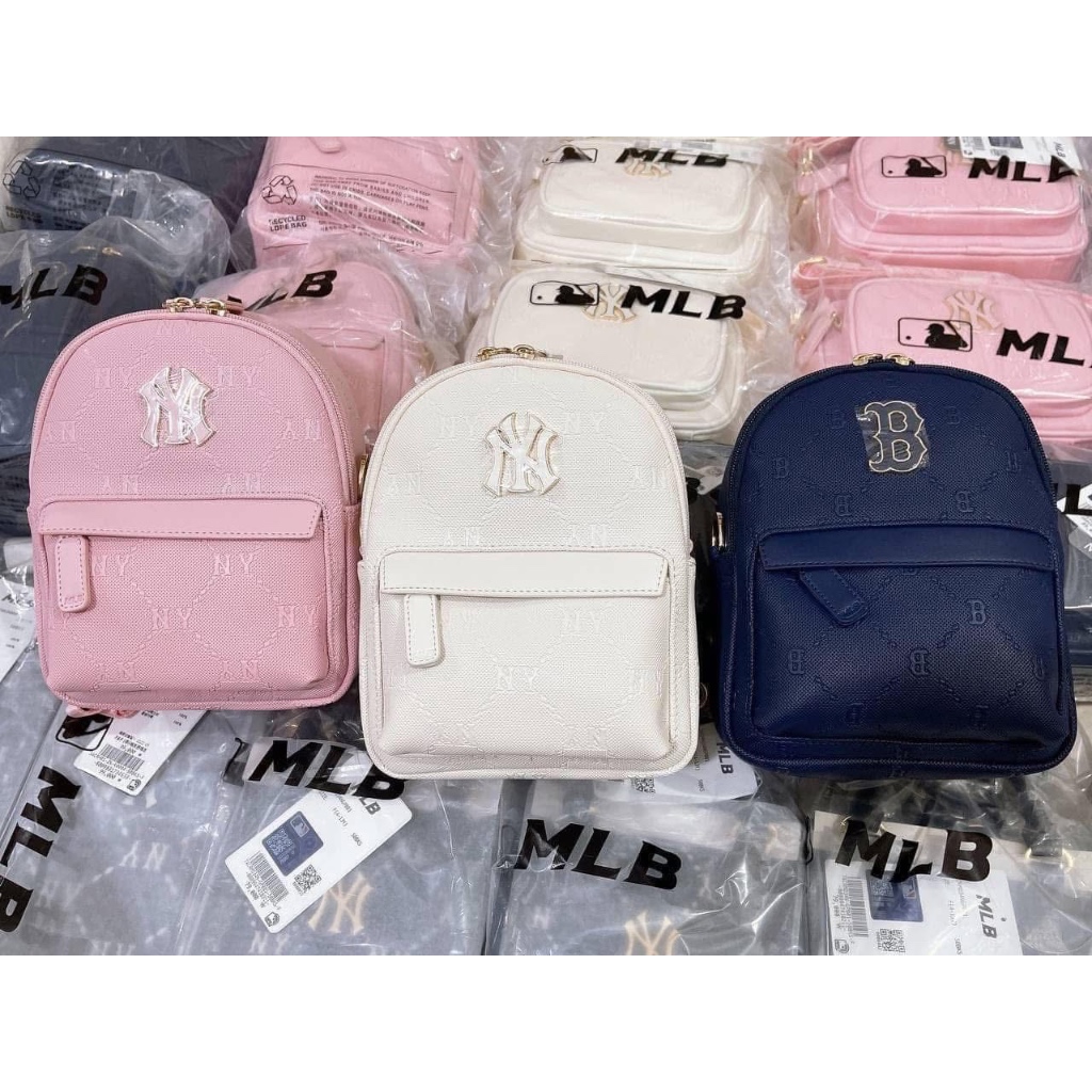 [ CHÍNH HÃNG ] BALO MINI MLB DA -Balo MLB Korea [KIDS] Dia Mono PU Embossed Mini Backpack