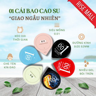 [HOT] Bao cao su Juncai siêu mỏng, bcs 001 gân gai khoái cảm, bôi trơn kéo dài thời gian, size 52mm
