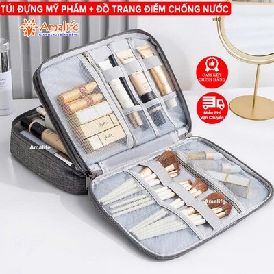 Túi Đựng Phụ Kiện Trang Điểm Chống Nước Nhiều Ngăn, Túi Để Mỹ Phẩm Cá Nhân Nhỏ Gọn Đi Du Lịch Chọn Màu Hãng Amalife
