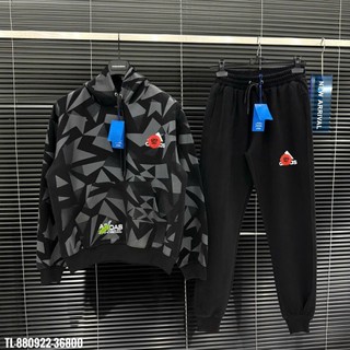  HotBộ nỉ Das áo hoodie họa tiết vân 3D thiết kế hot trend Nam nữ New 2025 