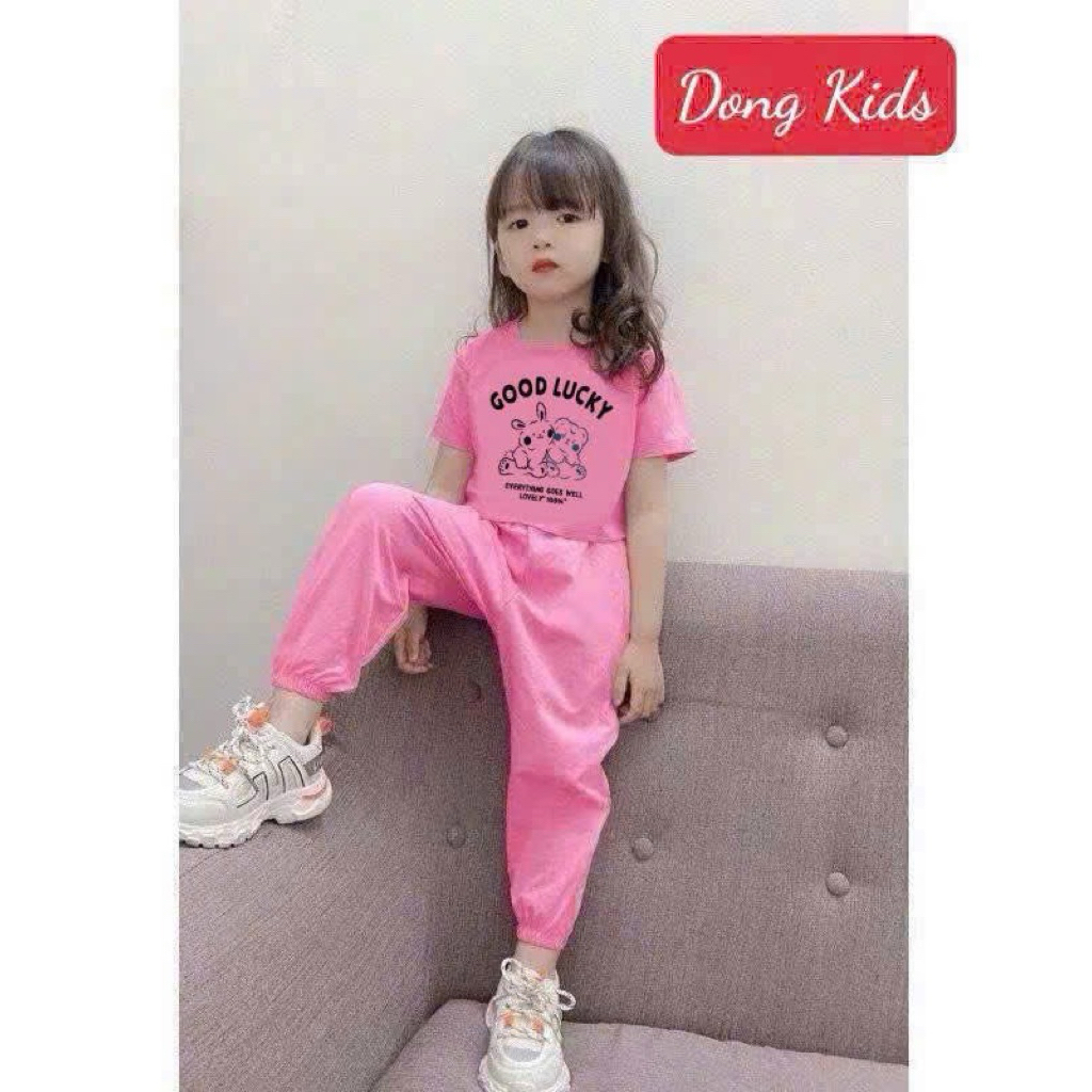 Shop Nhà Chíp - Bộ Jogger trơn in hình thỏ good lucky