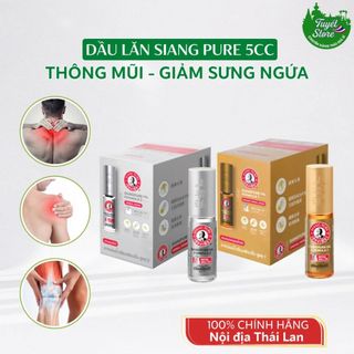  Dầu lăn Siang Pure 5ml  dầu gió Thái Lan Siang Pure Ball Tip Formule 