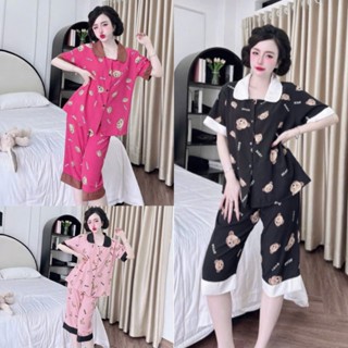  Đồ Ngủ Nữ Pyjama Bigsize 40-85kg Đồ Bộ Bộ Ngủ Lửng Lụa Nhật Mặc Nhà Mịn Mát 