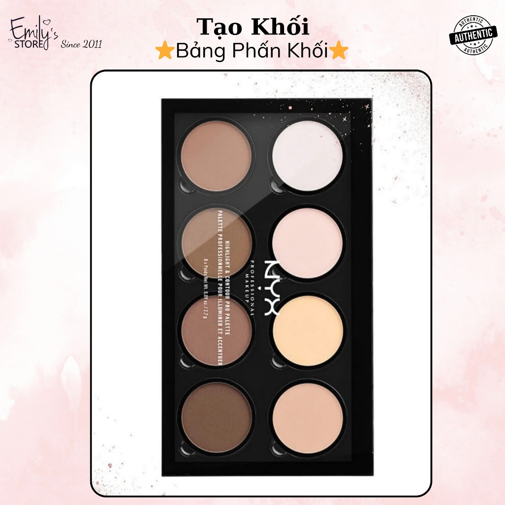 Tạo Khối NYX Highlight & Contour Pro Palette. Phấn Khối. Bảng Khối 8 Ô, Tạo Khối Sáng