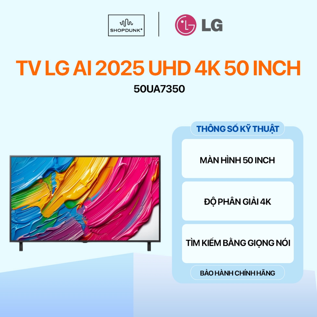 Smart Tivi LG AI 2025 UHD 4K 50 Inch 50UA7350 Chính Hãng