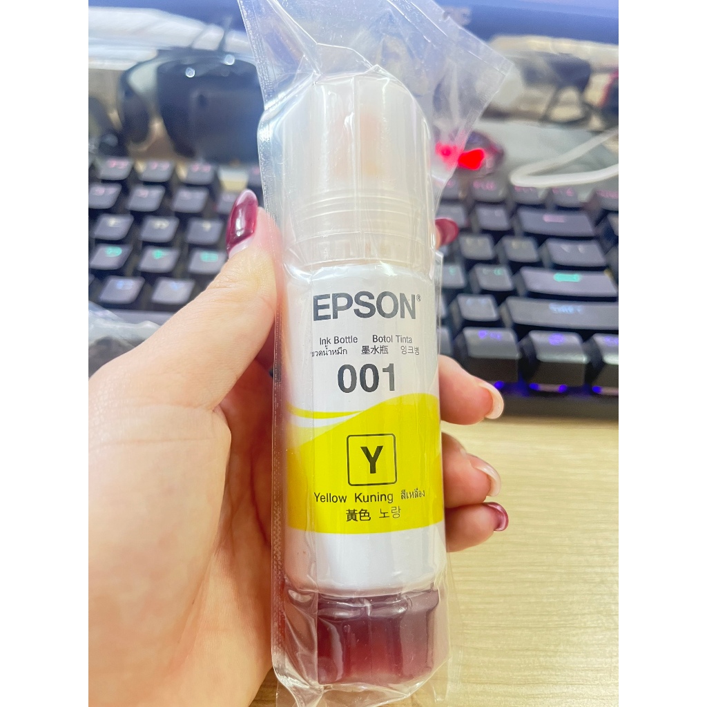 Mực in Chính Hãng Bóc máy Epson 001 màu vàng (Y) – Dùng cho máy in L4150 / L4160 / L6190 / L4260 / L